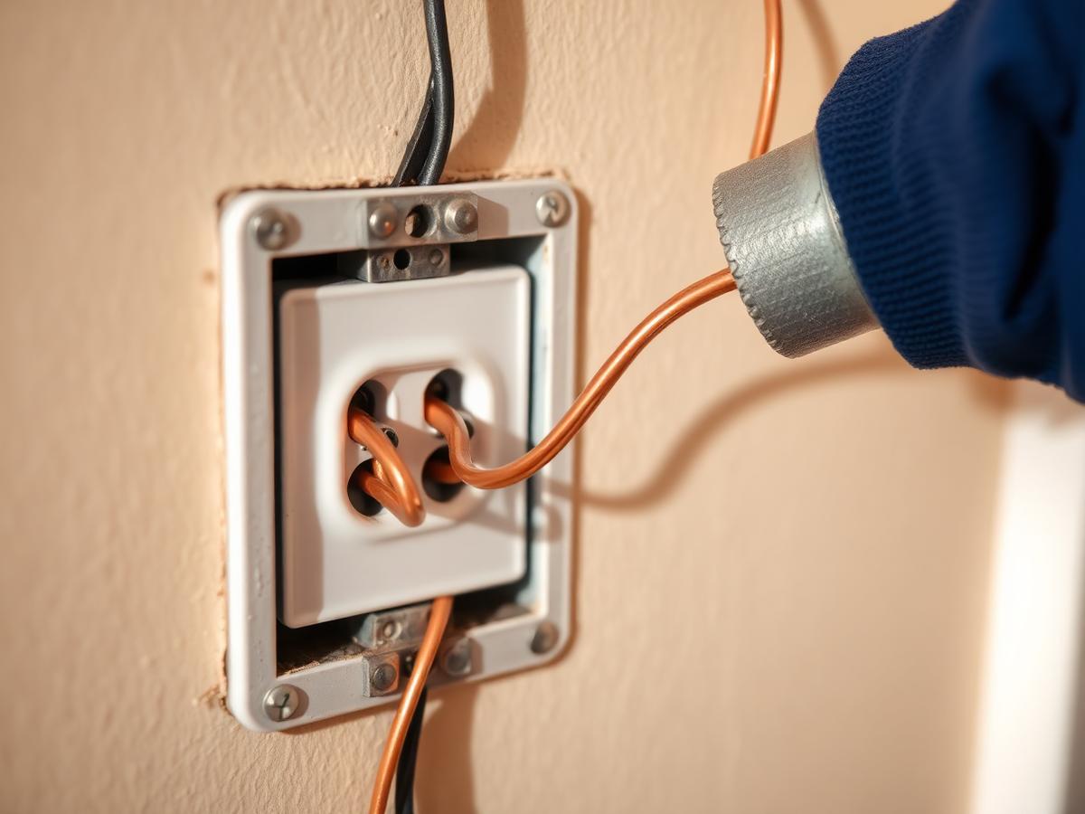 Close-up of rewiring work
